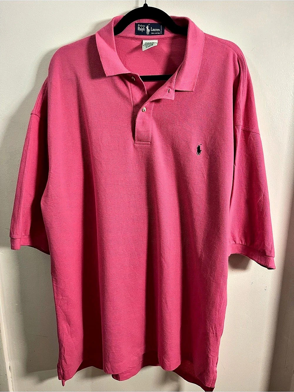 Vintage Polo Ralph Lauren Pink Polo Shirt 3XL Made in USA 100% Cotton